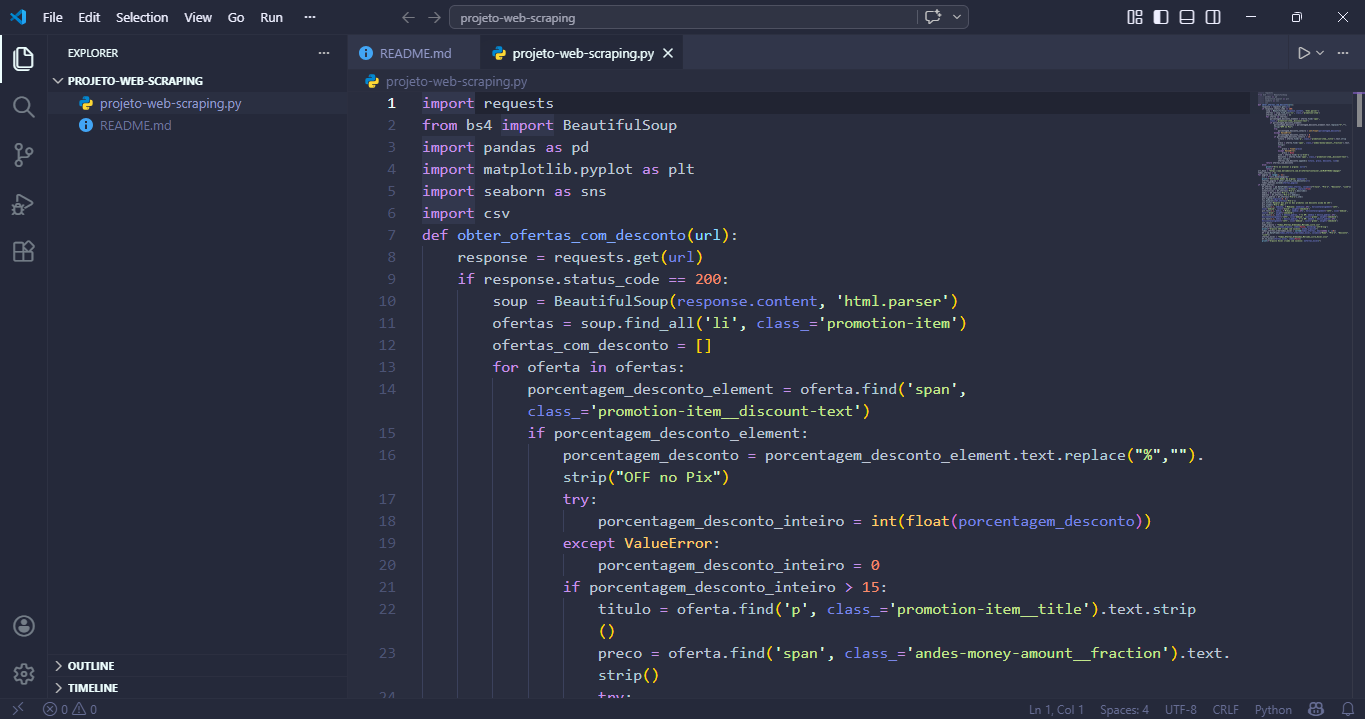 Print do projeto web scraping