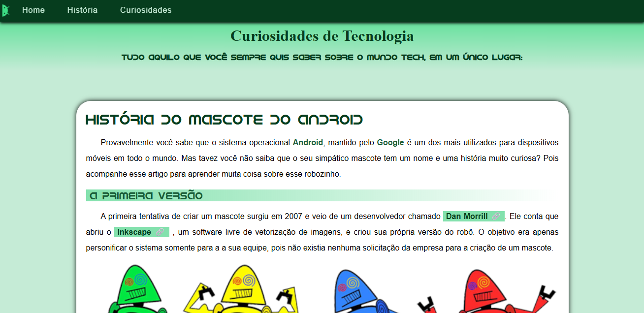 Print do projeto mascote Android